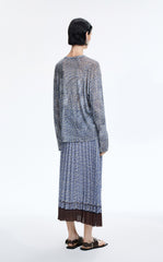 Skirt / JNBY Pleated A-Line Long Skirt with Wave Hem