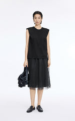 Skirt / JNBY Polka Dot Mesh A-Line Midi Skirt