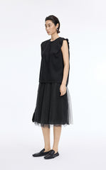 Skirt / JNBY Polka Dot Mesh A-Line Midi Skirt