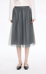 Skirt / JNBY Polka Dot Mesh A-Line Midi Skirt