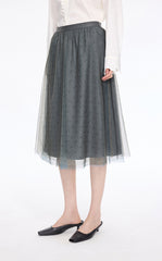 Skirt / JNBY Polka Dot Mesh A-Line Midi Skirt