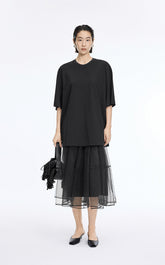 Skirt / JNBY Sheer A-Line Midi Tulle Skirt