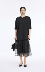 Skirt / JNBY Sheer A-Line Midi Tulle Skirt