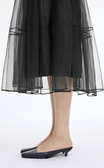 Skirt / JNBY Sheer A-Line Midi Tulle Skirt