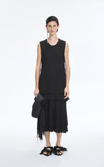 Skirt / JNBY Textured Pleated Cotton Midi Skirt