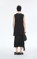 Skirt / JNBY Textured Pleated Cotton Midi Skirt