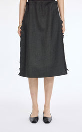 Skirt / JNBY Wool 3D Cutwork Embroidery Mid-Length Skirt