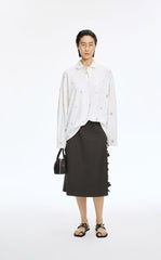 Skirt / JNBY Wool 3D Cutwork Embroidery Mid-Length Skirt