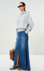 Skirt / LESS X-Shaped Cotton Long Split Waist Skirt