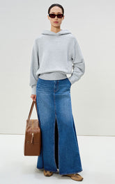 Skirt / LESS X-Shaped Cotton Long Split Waist Skirt