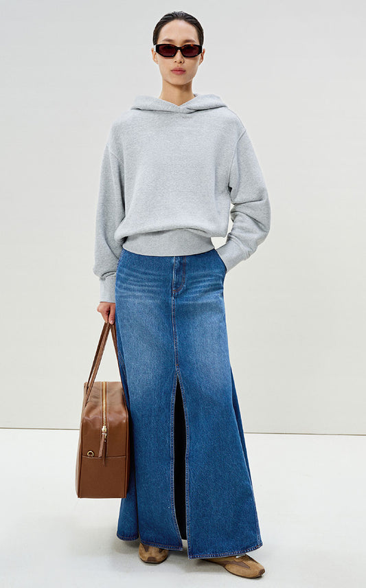 Skirt / LESS X-Shaped Cotton Long Split Waist Skirt