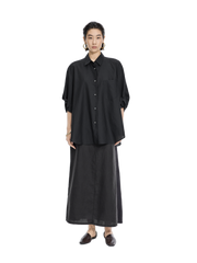 Skirt / JNBY Ramie A-Line Maxi Skirt