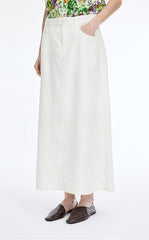 Skirt / JNBY Ramie A-Line Maxi Skirt
