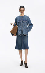 Skirt / JNBY Mid-Length Denim Flare Skirt