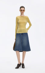 Skirt / JNBY Mid-Length Denim Flare Skirt