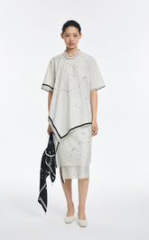 Skirt / JNBY Pearl Print Wrap Effect Waist Skirt