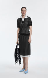 Skirt / JNBY Silk Crepe De Chine Layered Midi Skirt