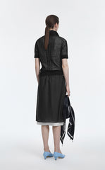 Skirt / JNBY Silk Crepe De Chine Layered Midi Skirt