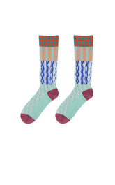 Socks / JNBY Striped Cotton Blend High-Crew Socks