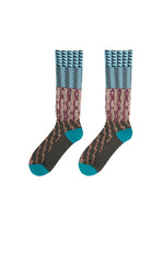 Socks / JNBY Striped Cotton Blend High-Crew Socks