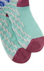 Socks / JNBY Striped Cotton Blend High-Crew Socks