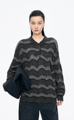 Sweater / JNBY Colorblock Wool-Blend Polo Sweater