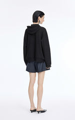 Sweater / JNBY Cotton Blend Hooded Cardigan Sweater