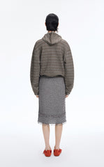 Sweater / JNBY Cotton Blend Hooded Cardigan Sweater