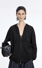 Sweater / JNBY Cotton Blend Hooded Cardigan Sweater