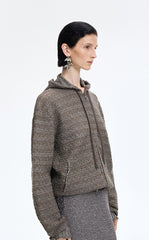 Sweater / JNBY Cotton Blend Hooded Cardigan Sweater