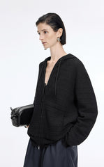 Sweater / JNBY Cotton Blend Hooded Cardigan Sweater