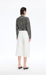 سويتير / JNBY قماش جاكوارد كارديغان مفتوح لونجلاين