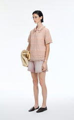 Sweater / JNBY Cotton Jacquard Short Sleeves Pullover