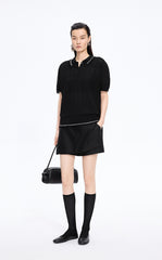 Sweater / JNBY Cotton Jacquard Short Sleeves Pullover