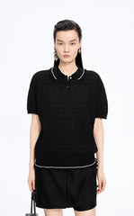 Sweater / JNBY Cotton Jacquard Short Sleeves Pullover