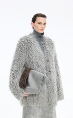 Sweater / JNBY Faux-fur texture Alpaca-Blend Long Cardigan