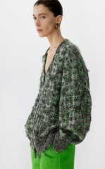 Sweater / JNBY Geometric Oversized Zip-Up Knit Cardigan