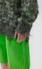 Sweater / JNBY Geometric Oversized Zip-Up Knit Cardigan