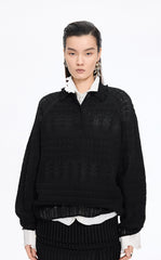 Sweater / JNBY Jacquard Raglan Cotton Blend Sweater