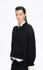 Sweater / JNBY Jacquard Raglan Cotton Blend Sweater