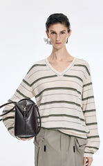 Sweater / JNBY Lightweight Cotton Blend V-Neck Pullover