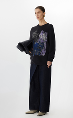 Sweater / JNBY Loose Fit Cat Print Long-Sleeve Sweater