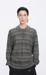 Sweater / JNBY Textured Knit Long-Sleeve Polo Top