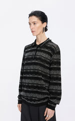 Sweater / JNBY Textured Knit Long-Sleeve Polo Top