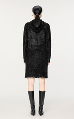 Sweater / JNBY Metallic-Thread Hooded Zip-Closure Cardigan