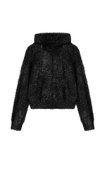 Sweater / JNBY Metallic-Thread Hooded Zip-Closure Cardigan