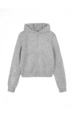 Sweater / JNBY Metallic-Thread Hooded Zip-Closure Cardigan