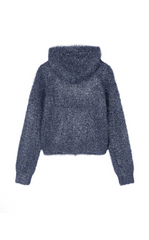 Sweater / JNBY Metallic-Thread Hooded Zip-Closure Cardigan