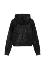 Sweater / JNBY Metallic-Thread Hooded Zip-Closure Cardigan