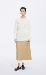 Sweater / JNBY Mixed Fiber Floral Oversized Pullover